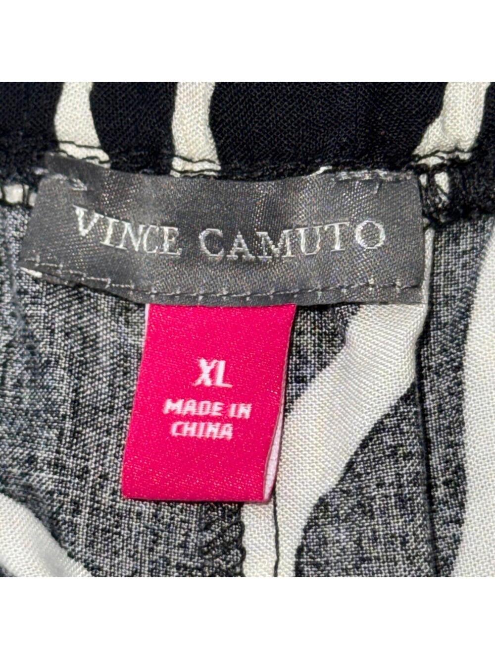 VINCE CAMUTO NWT Women’s High Rise Printed Wide Leg Pants in Black/Ivory-XL - Picture 6 of 7